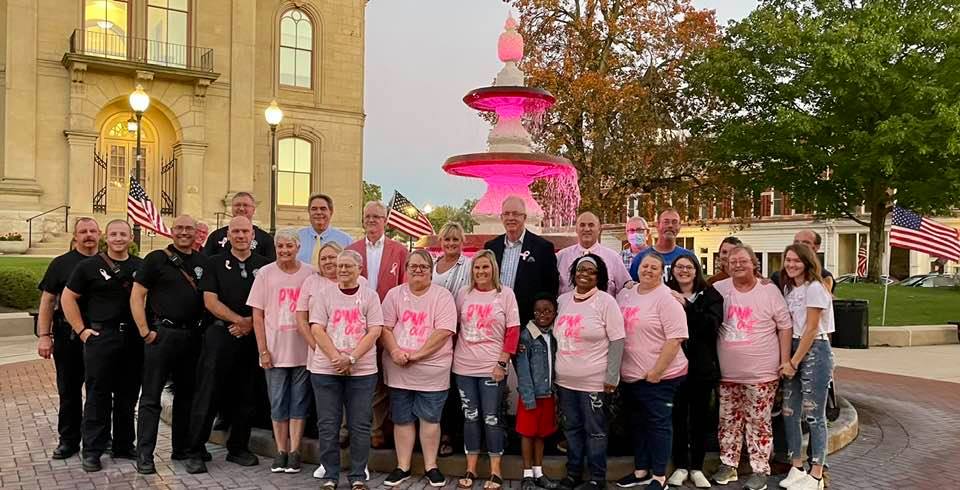 Bellefontaine Comes Together to Light the City Pink