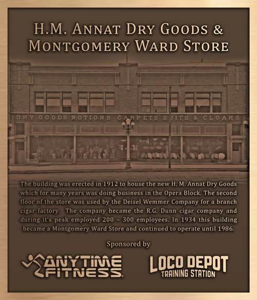 H.M. Annat Dry Goods & Montgomery Ward Store bronze plaque