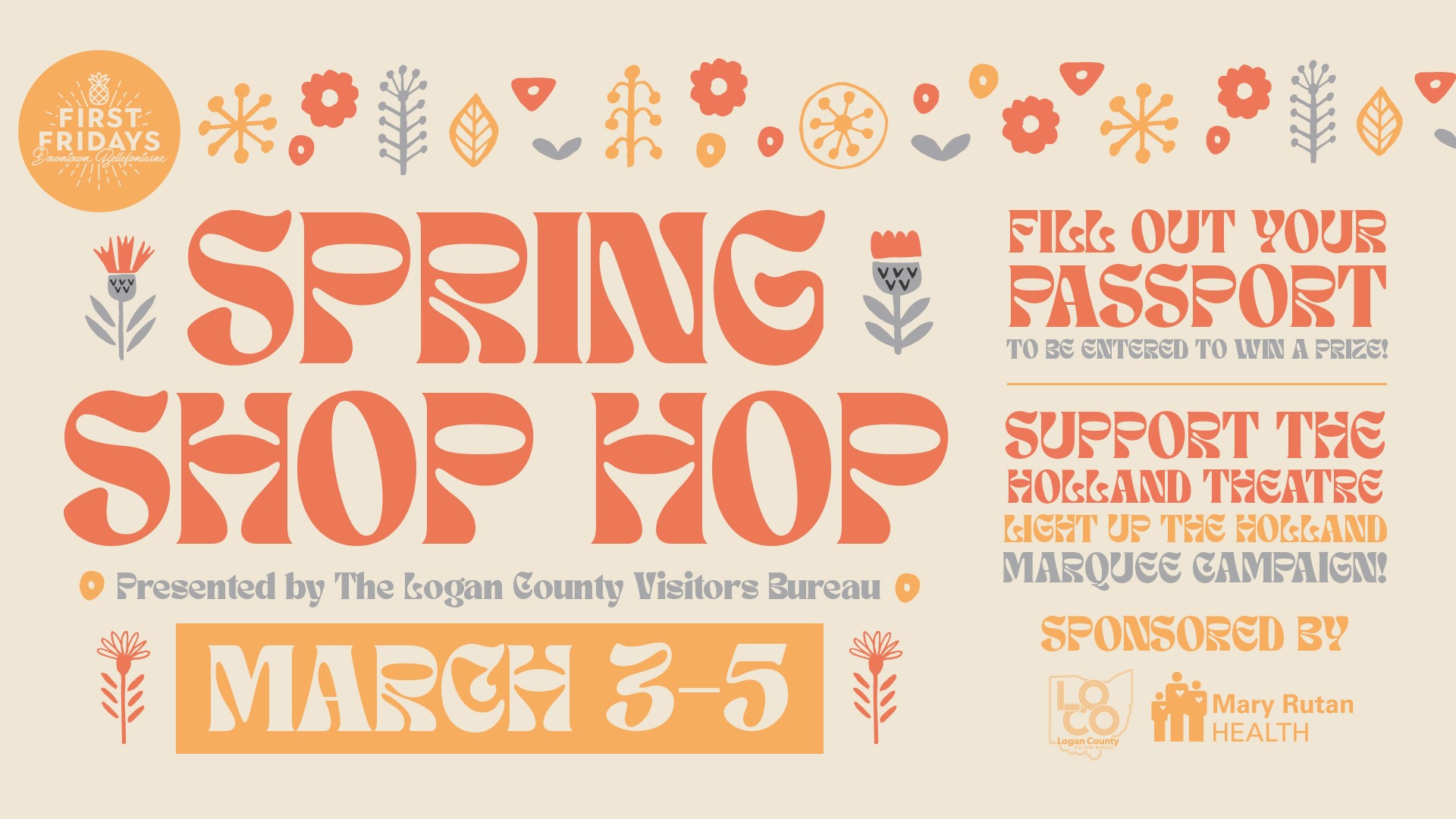 Spring Shop Hop Presented by The Logan County Visitors Bureau￼