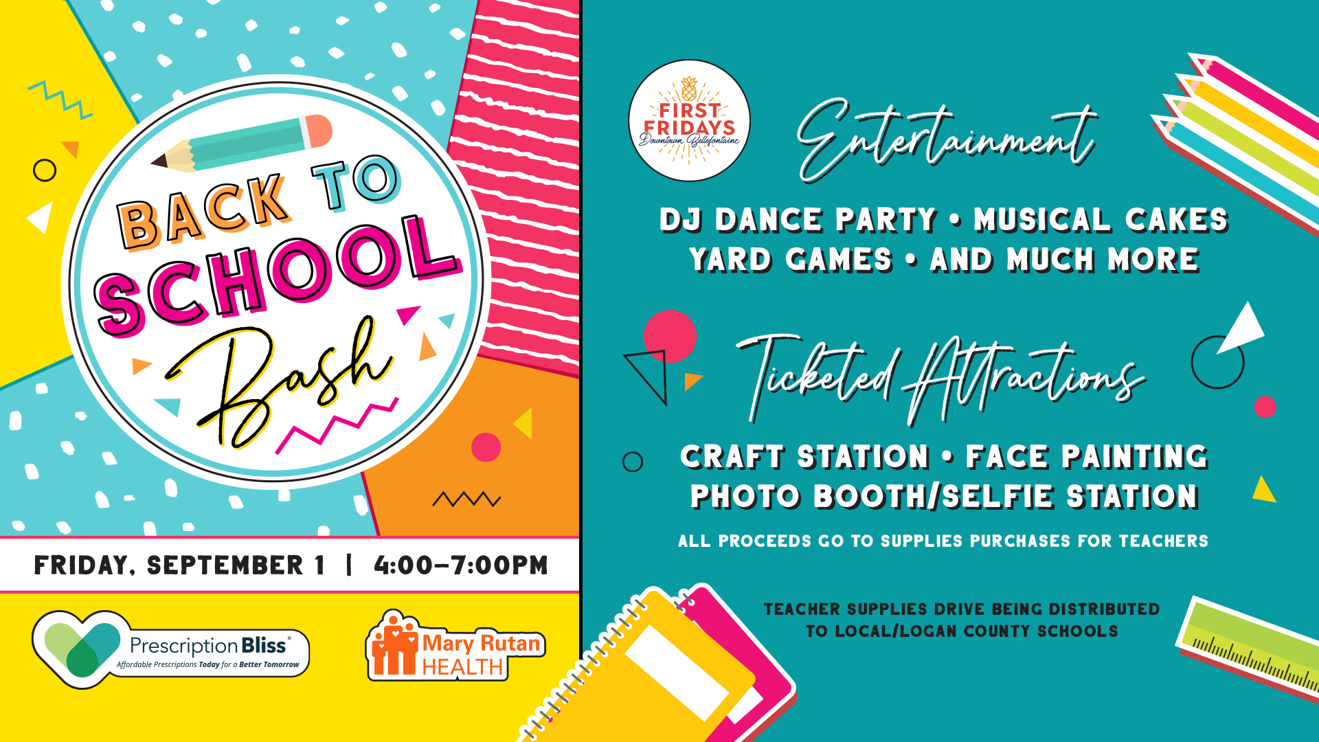 Fall into First Friday Fun – September’s Back to School Bash