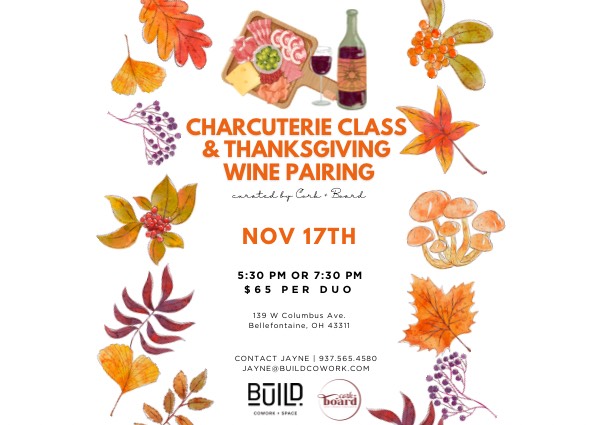 Charcuterie Class and Thanksgiving Wine Paring for Two