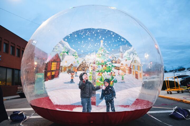 Inside the giant snow globe