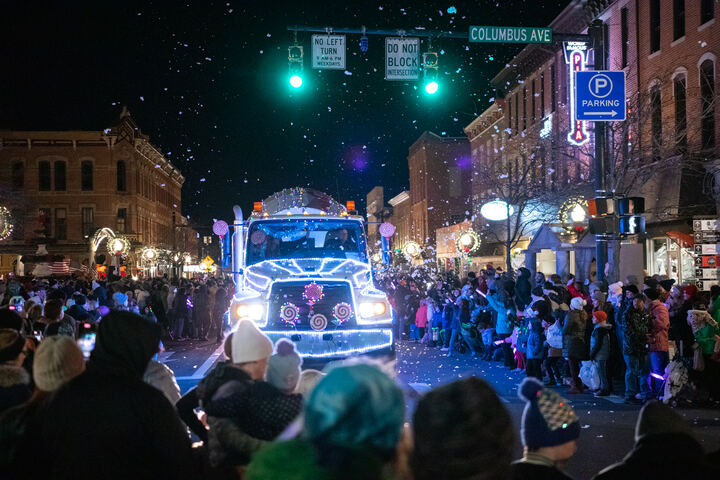 The lighted Christmas parade