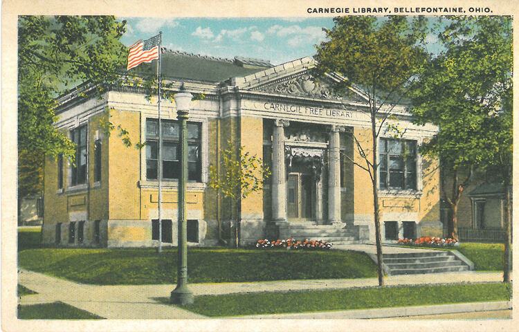 The Carnegie Library, vintage postcard