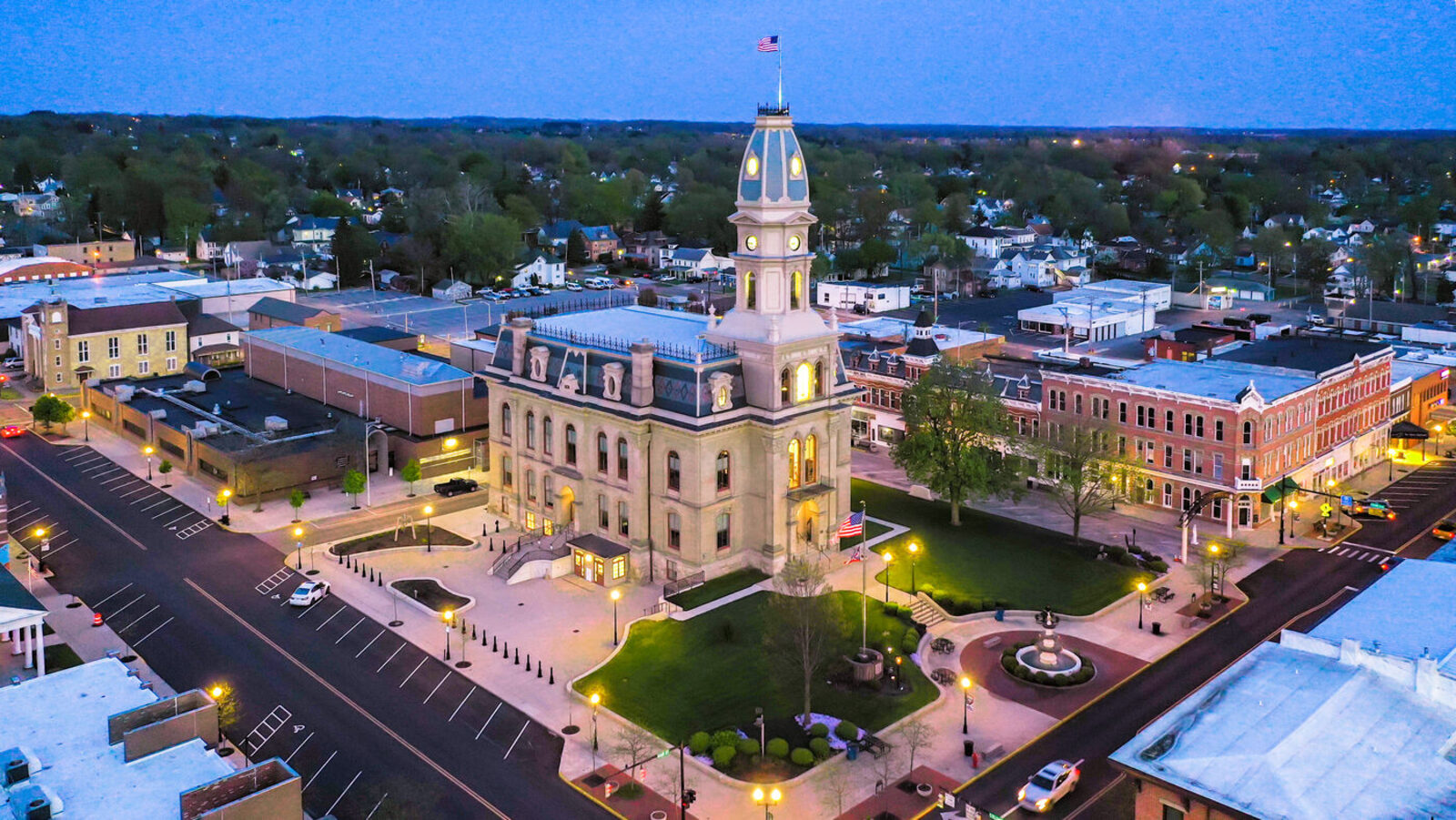 Downtown at dusk