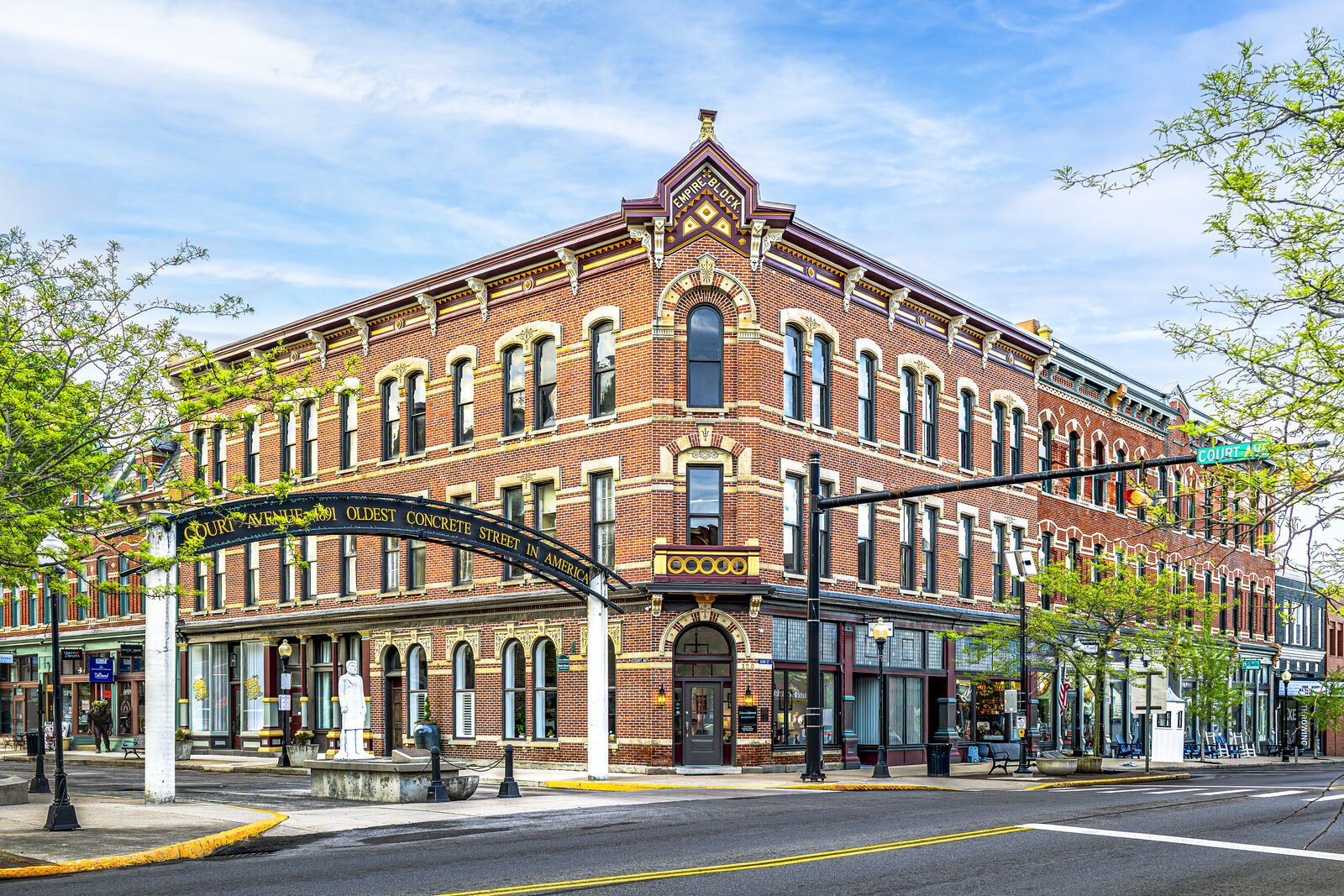 The historic Empire Block on Court Avenue