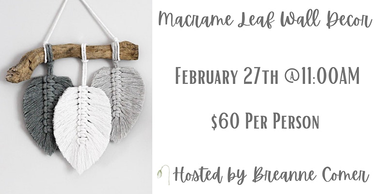 Macrame Leaf Wall Decor at The Poppyseed