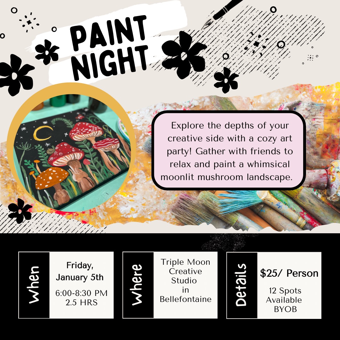 Moonlit Mushroom Paint Night