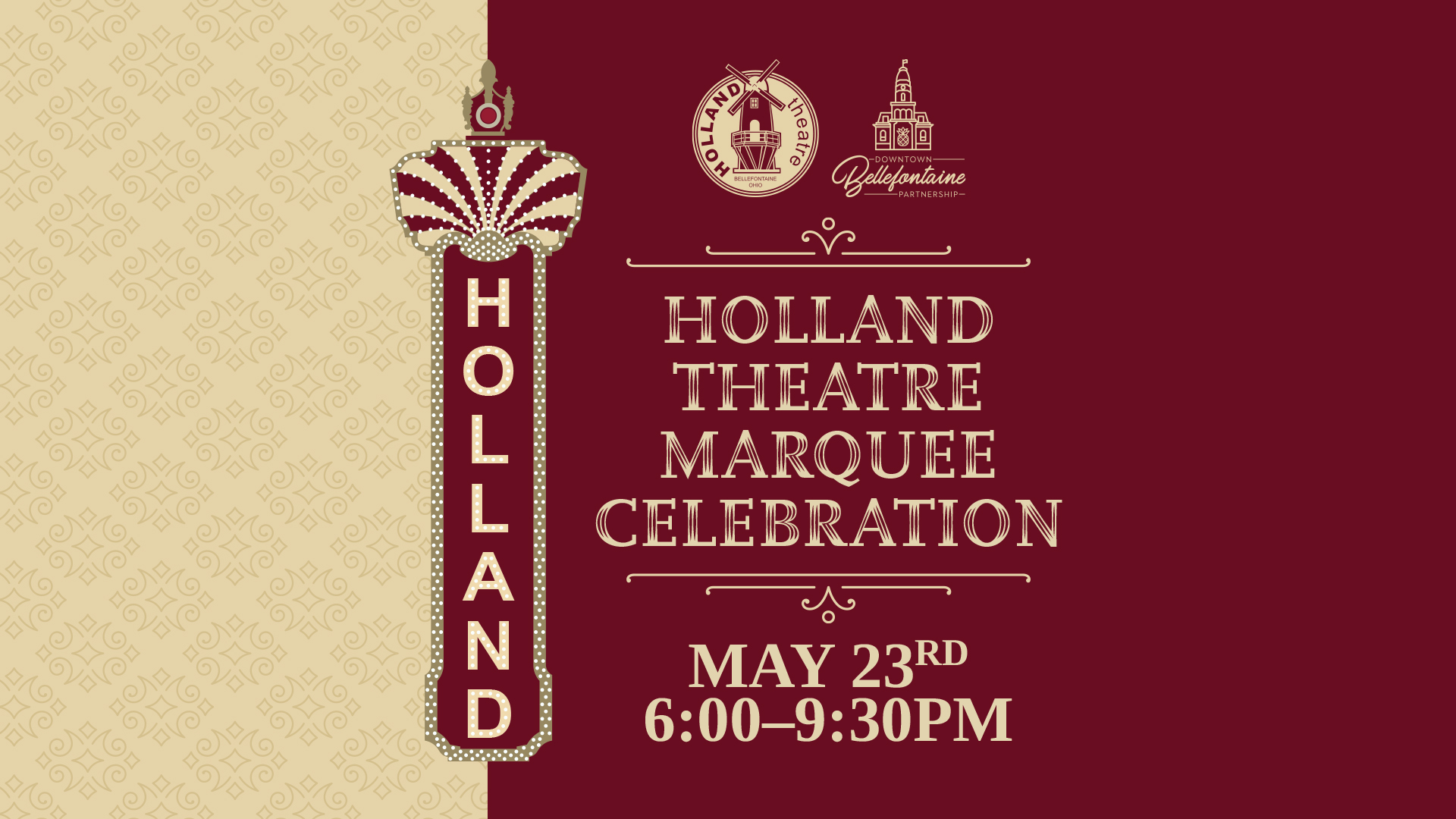 Holland Theatre Marquee Celebration and Lighting