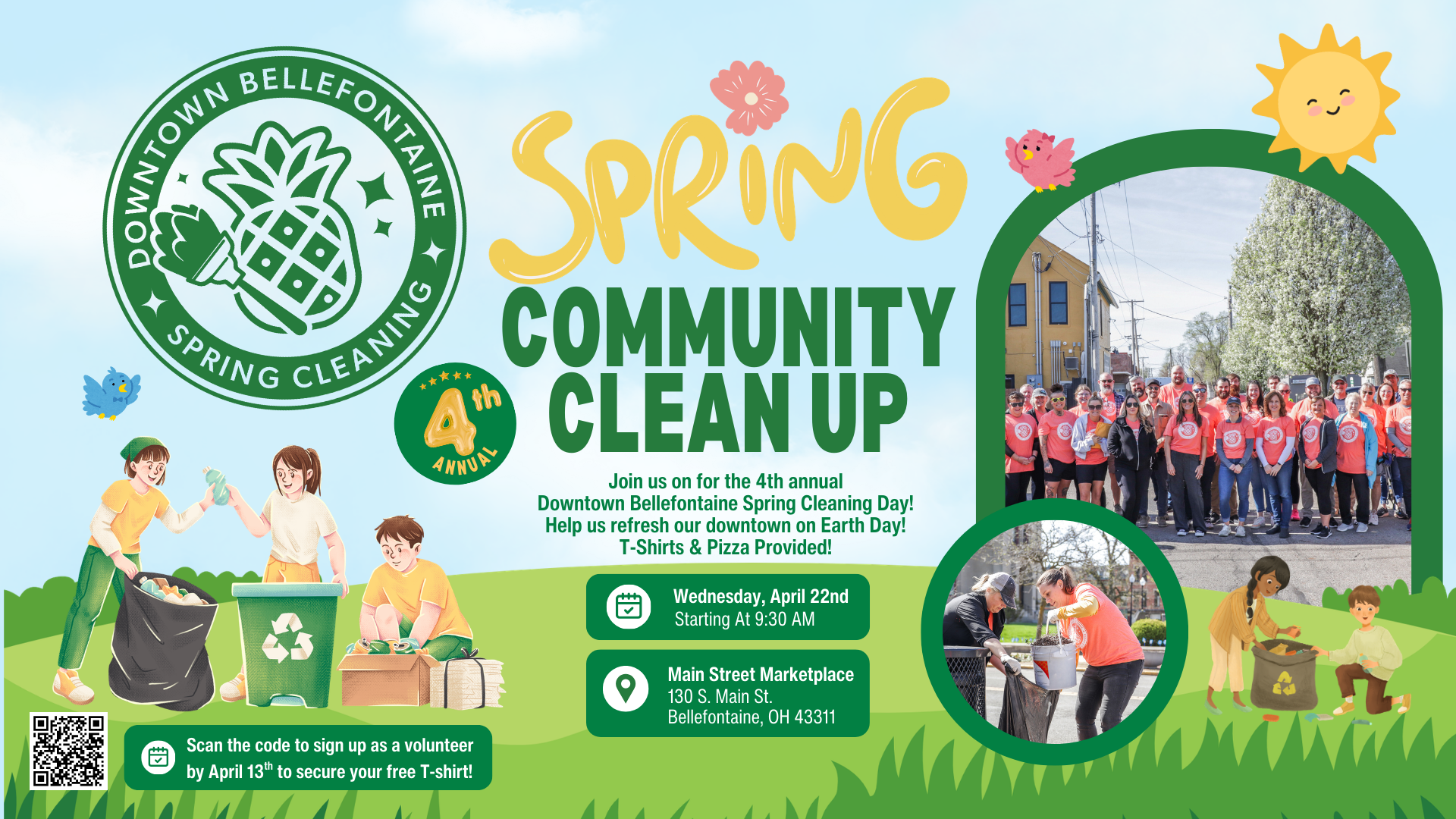 Downtown Bellefontaine Spring Cleaning
